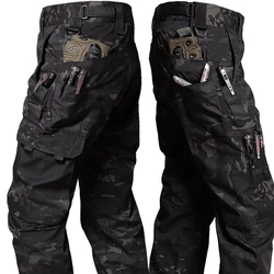 Pantaloni tattici mimetici da uomo pantaloni militari impermeabili Ripstop SWAT da combattimento pantaloni Cargo militari resistenti all'usura multitasche all'aperto