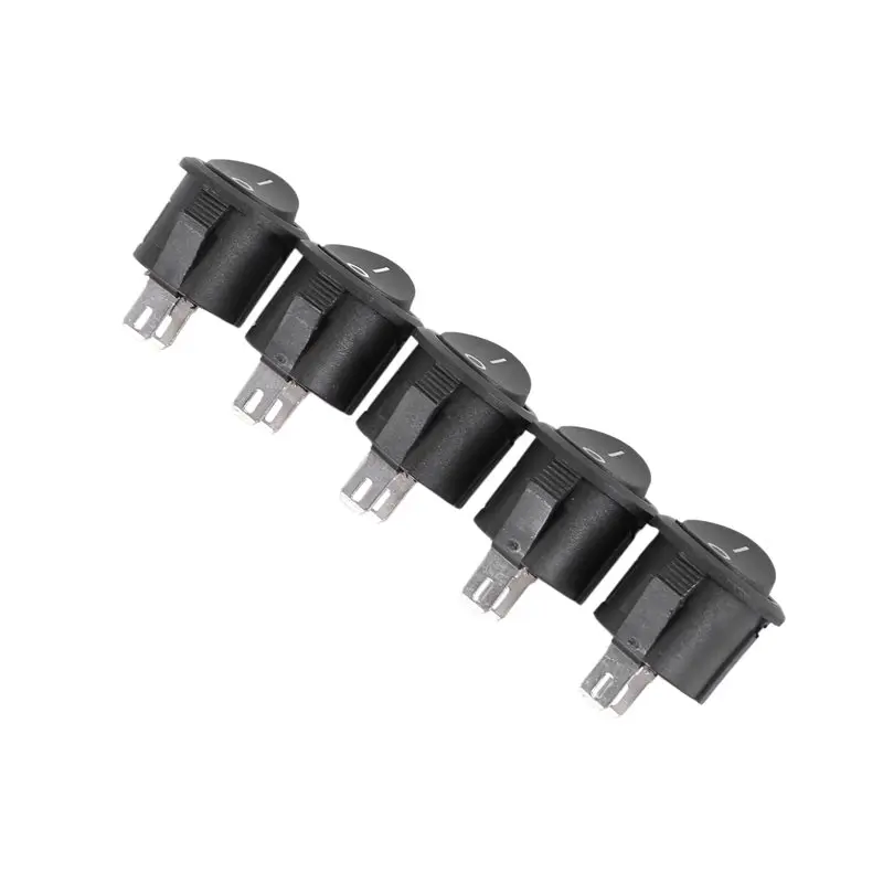 Superior-40 Pcs SPST Black Button On/Off Round Rocker Switch AC 6A/125V 3A/250V