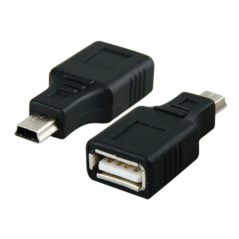 5PCS Mini USB T-type OTG Adapter Cable, for Car Audio MP3 & Tablet, Support USB Flash Drive