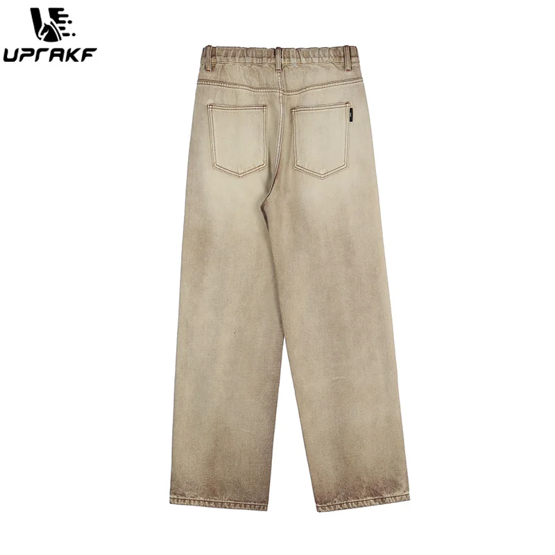 UPRAKF Jeans Wide Leg Pants Casual Gradient Denim Loose Autumn Fashion Basic High Street