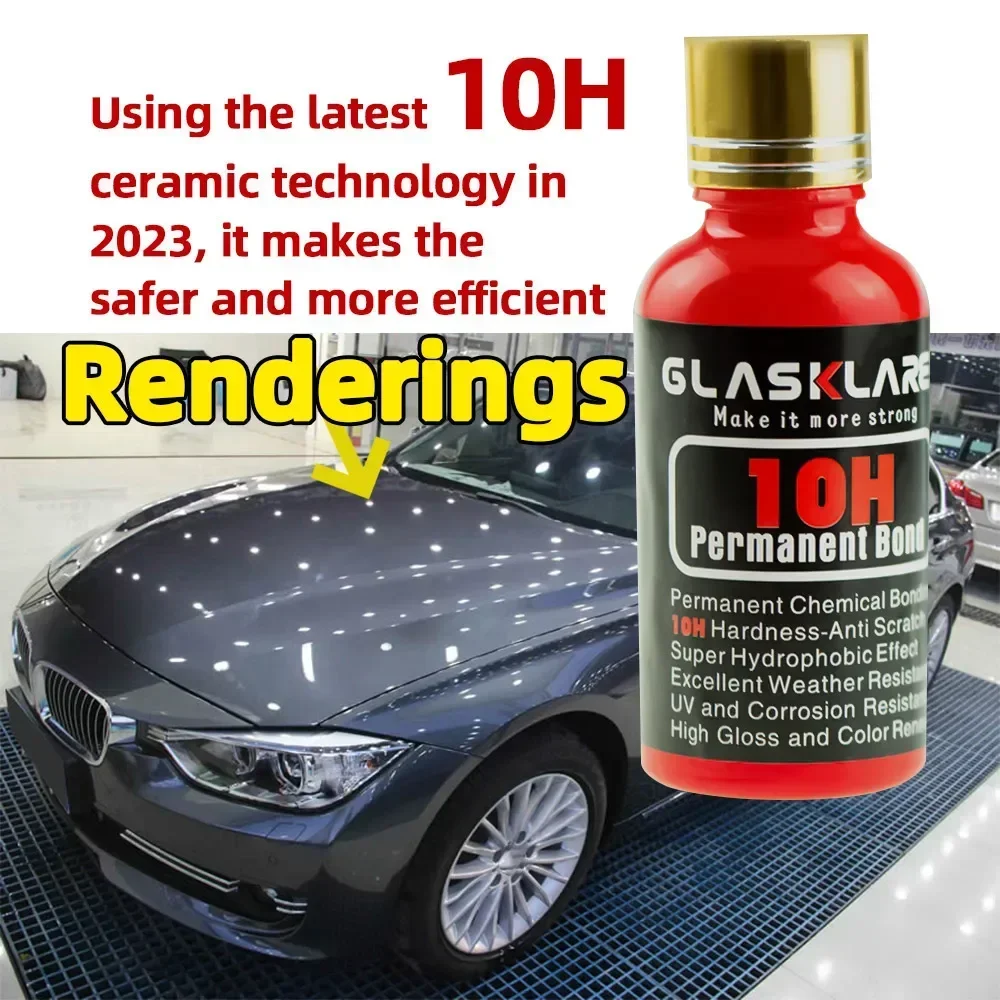 Revestimento cerâmico líquido polonês do carro, Revestimento de vidro hidrofóbico, Paint Protective Foil, Anti-Scratch, Auto Detailing Care, 10H