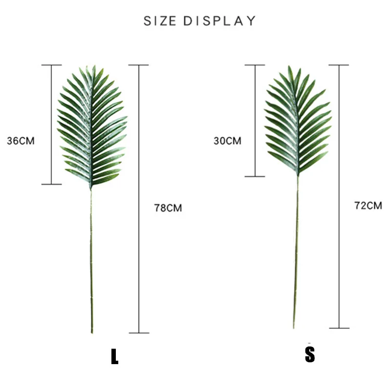 Artificial Palm Leaves Flower Arrangement Accessories DIY Wedding Plants Wall Green Fake Plants Table Ornaments Decoration