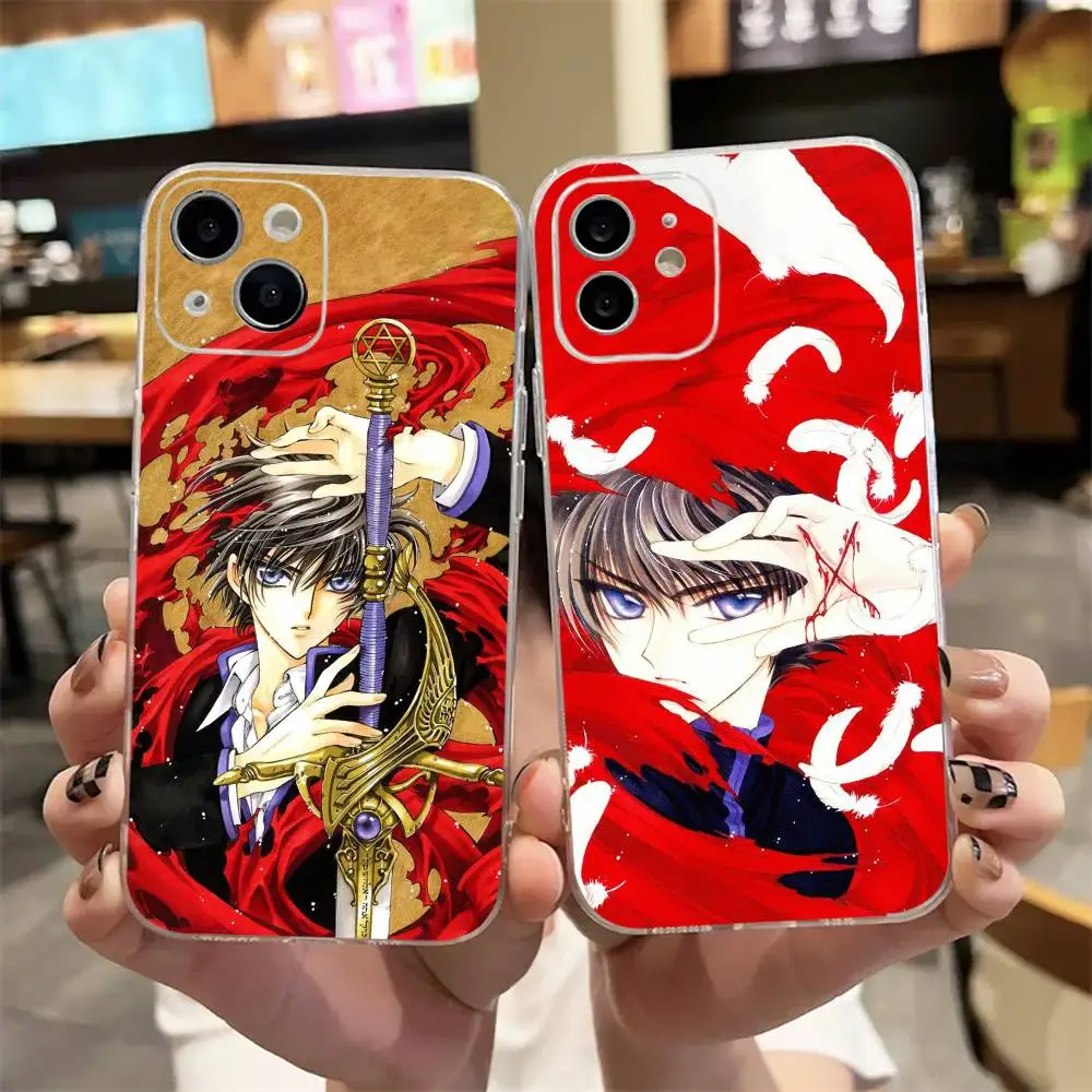Funda de Teléfono Anime X1999 Kamui Shirou para iPhone 17, 16, 15, 14, 13, 12, 11 Plus, Pro Max, Cubierta Transparente Suave