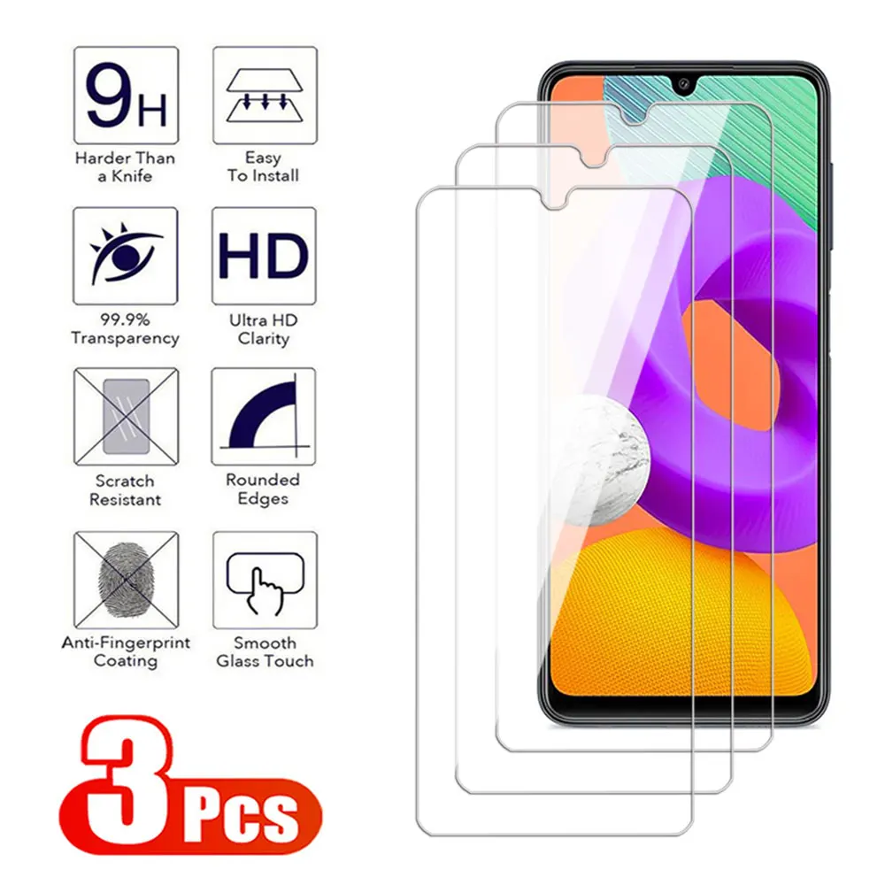 3Pcs Tempered Glass For Samsung Galaxy M21 M22 M23 A21 A22 A23 A24 A25 4G 5G Full cover Screen Protector A21s M21s Glass Film