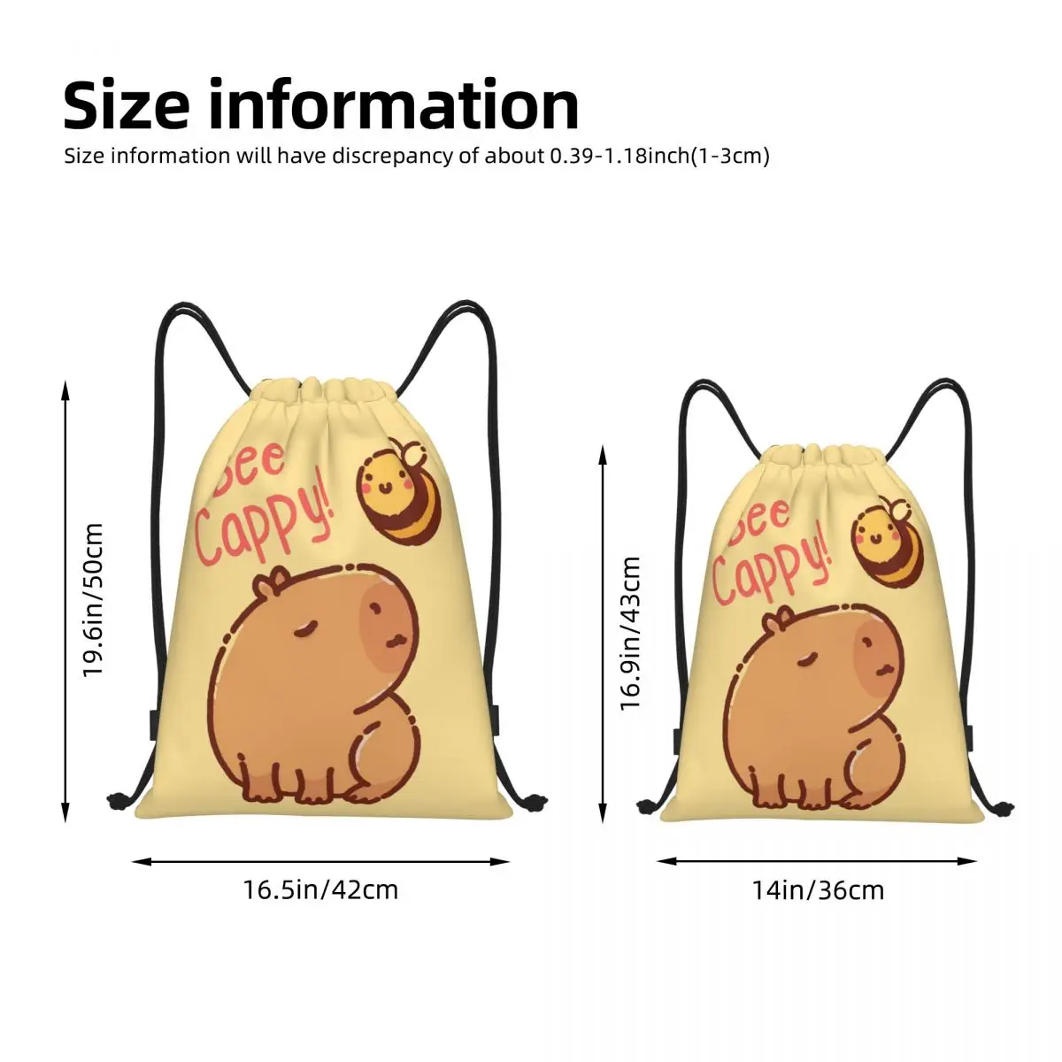 Süße Capybara Rucksack Kordel zug Taschen Sport Sporttasche wasserdichte kawaii Biene String Sackpack zum Laufen