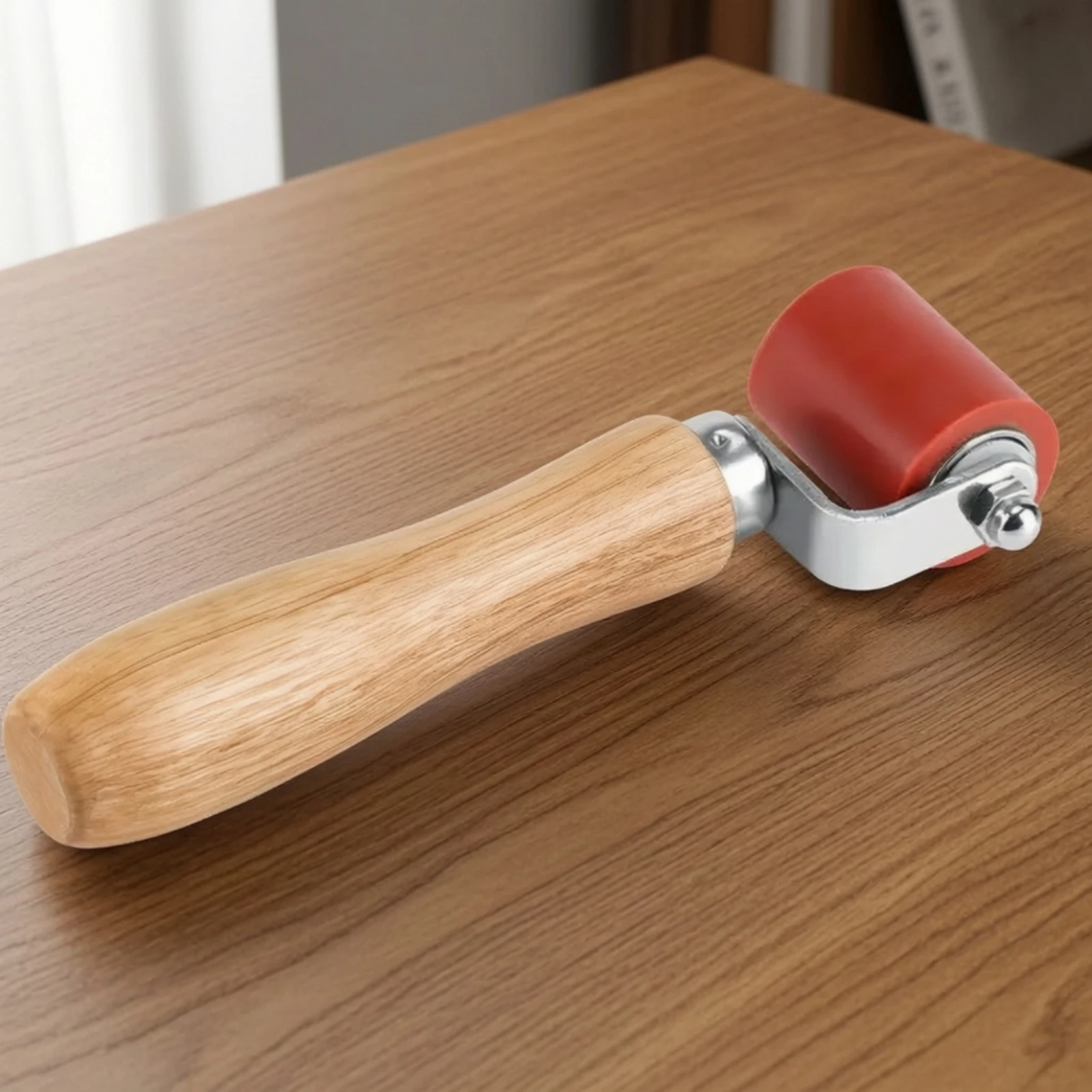 Rouleau à coutures avec manche en bois, outil à coutures en silicone portatif, résistant à l'usure et anticorrosion pour la réparation et l'atelier