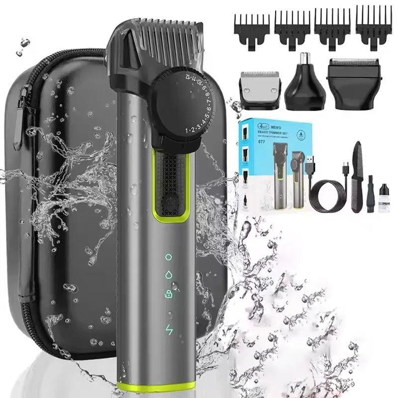 

All in One Beard Trimmer with Adjustable Combs IPX7 Waterproof Trimmer for Men Hair Clippers Nose Trimmer Electric Razor Shaver