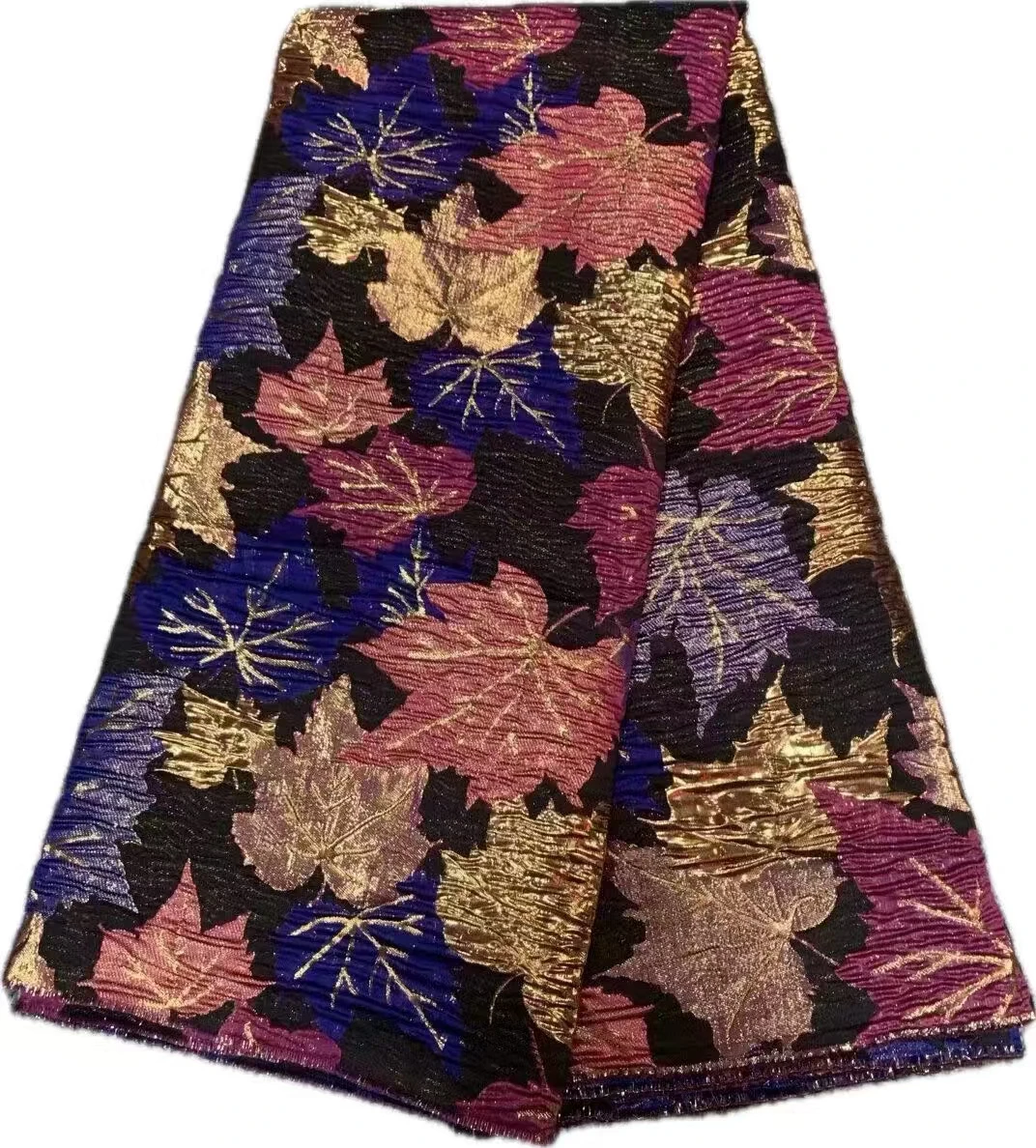 Europe and the United States runway models maple three-dimensional jacquard fabric hem skirt dress designer fashion fabrics