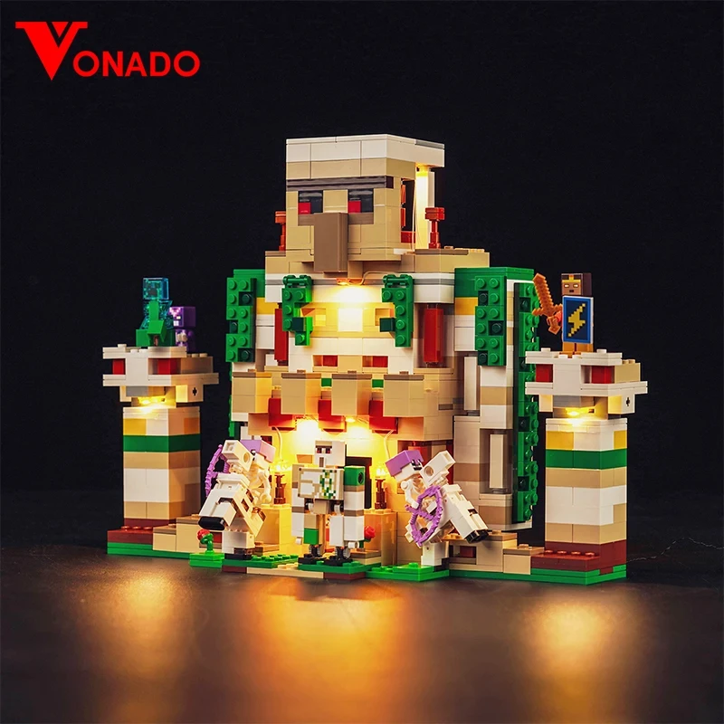 

Vonado LED light 21250 set is suitable for The Iron Golem Fortress building blocks (only including lighting accessories)