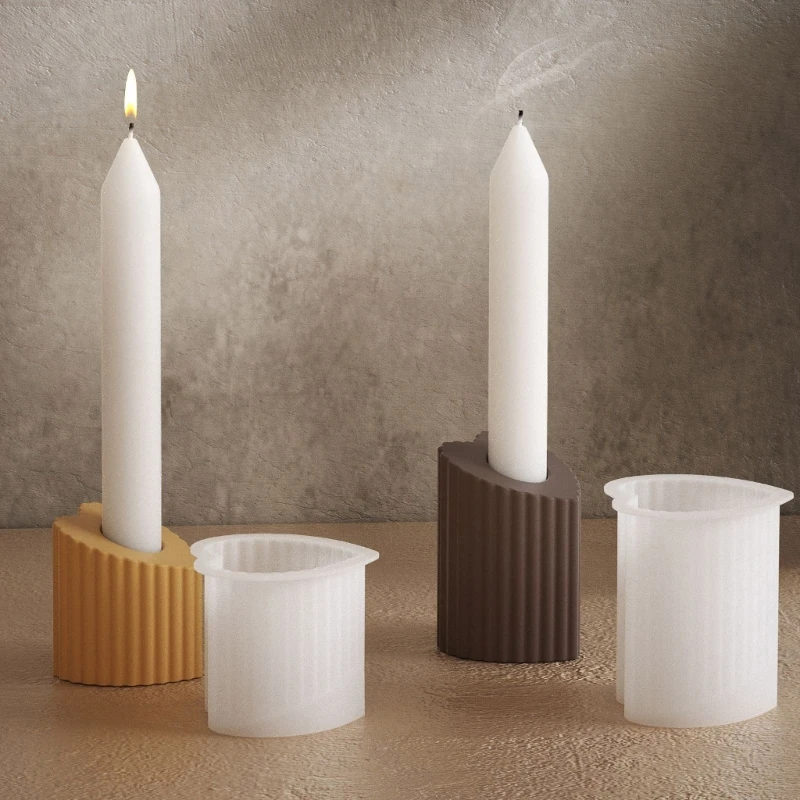 ชุดแม่พิมพ์ซิลิโคน DIY ชุดสำหรับการประดิษฐ์ผู้ถือเทียนเรซินเพิ่มสัมผัสศิลปะให้กับบ้าน decosr ด้วยการออกแบบลายเส้น y08e