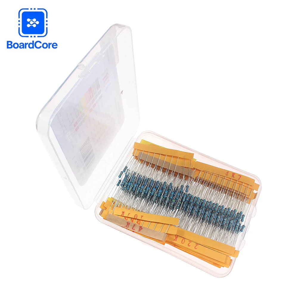 1R-10M Ohm 1% Precision Resistors  1/4W Metal Film Resistor Set for Arduino Electronics Repair 500Pcs Boxed