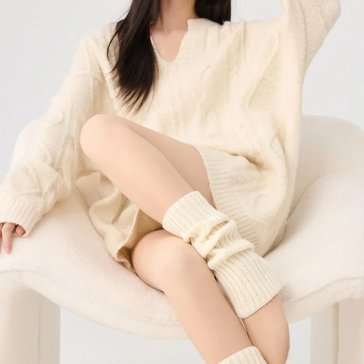 Thick Fleece Lined Tights Flesh Tone Winter Leggings Non-Slip Foot Design Warm All-in-One Thermal Pantyhose for Cold Weather