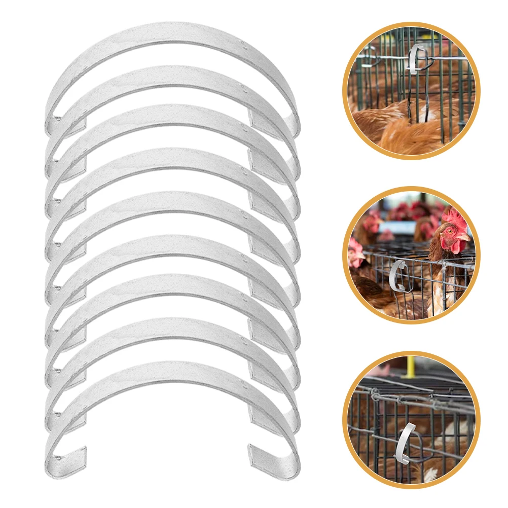 

20pcs Chicken Hooks Metal Spring Clip Durable Steel Hook For Poultry Cage Door Fixing Tool Multipurpose Farm Home Use Bird Cage