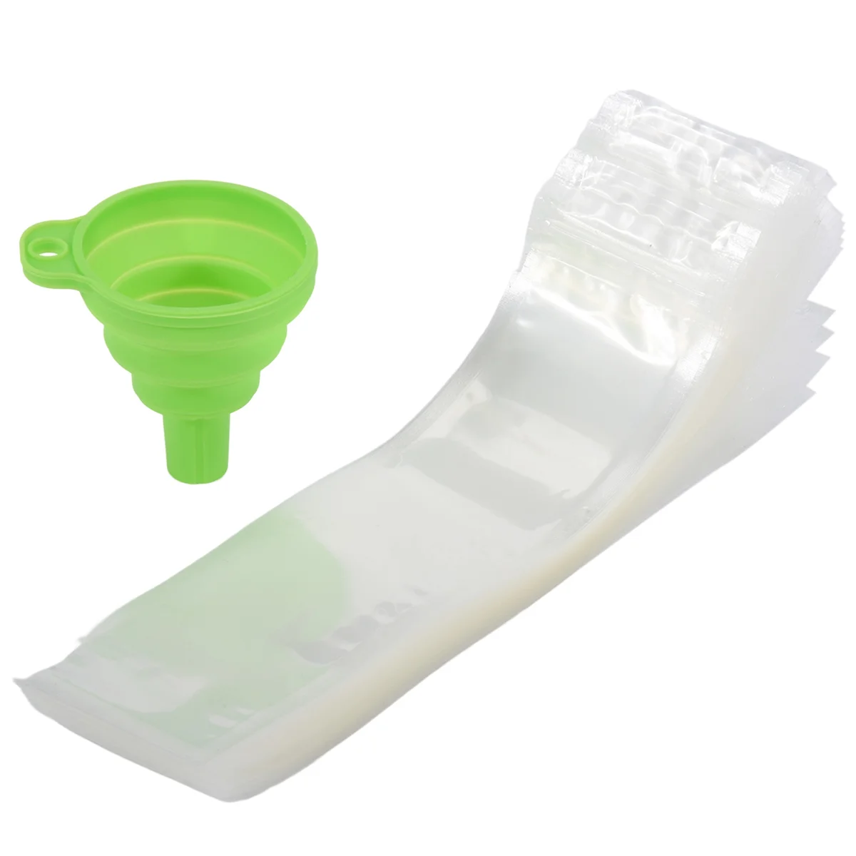 Disposable Popsicle Bags 120Pcs Freezer Tubes, Ice Bags with Funnel and Ice Sleeves for Juice, Ice Candy Pops, Fruit