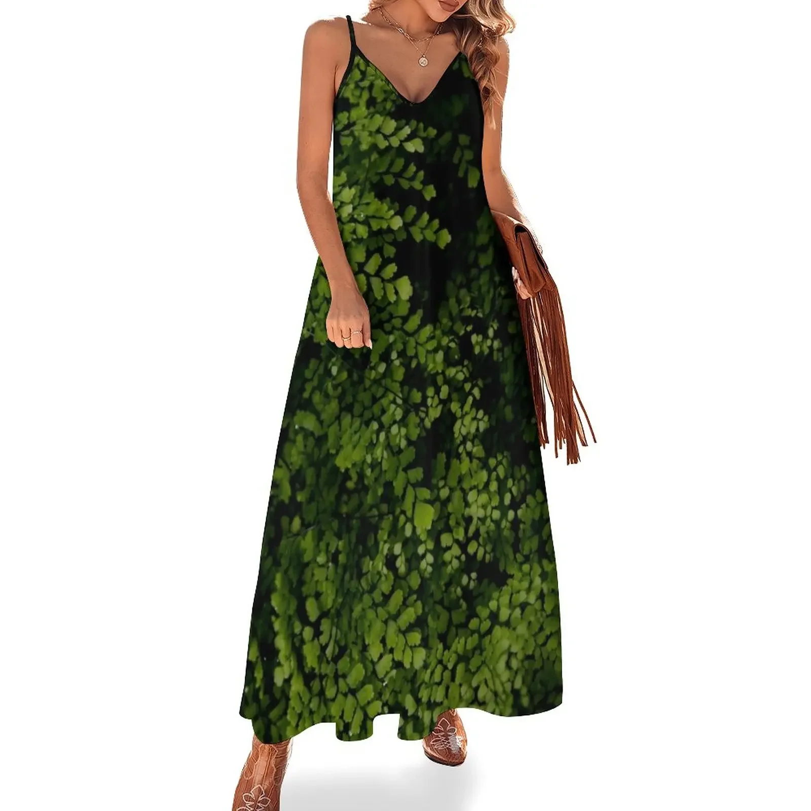 

Small leaves. Sleeveless Dress chic and elegant evening dress dresses for women 2025 women dress