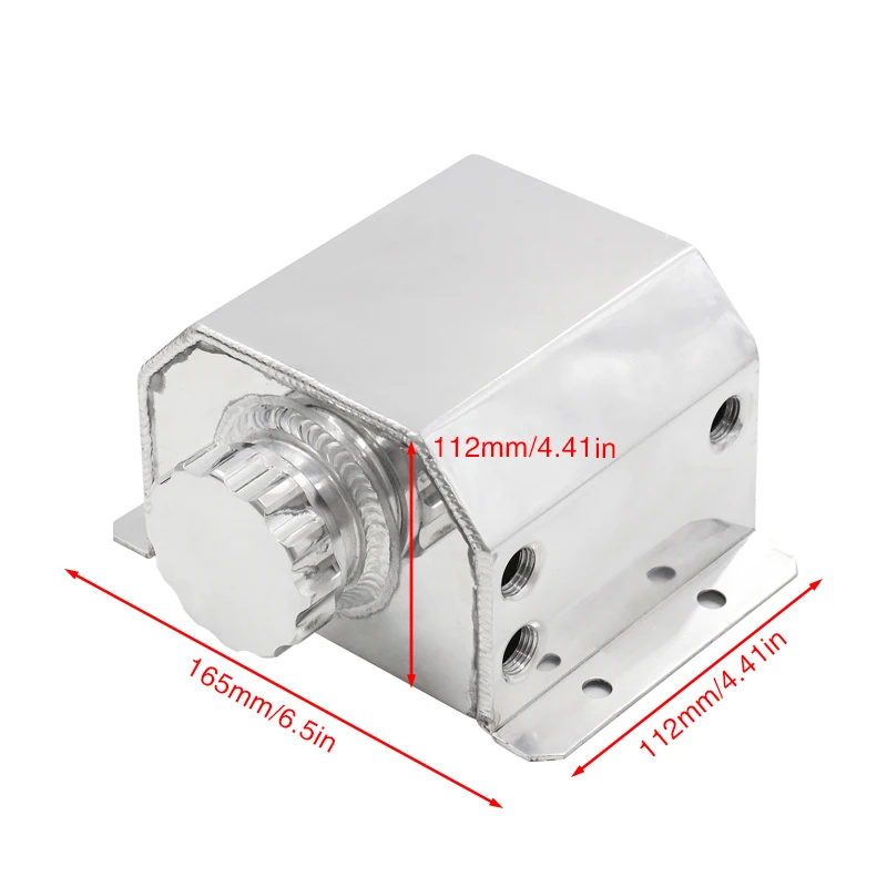Universal 1L Aluminum Oil Catch Can Tank Reservoir with Drain Plug Racing Oil Catch Tank