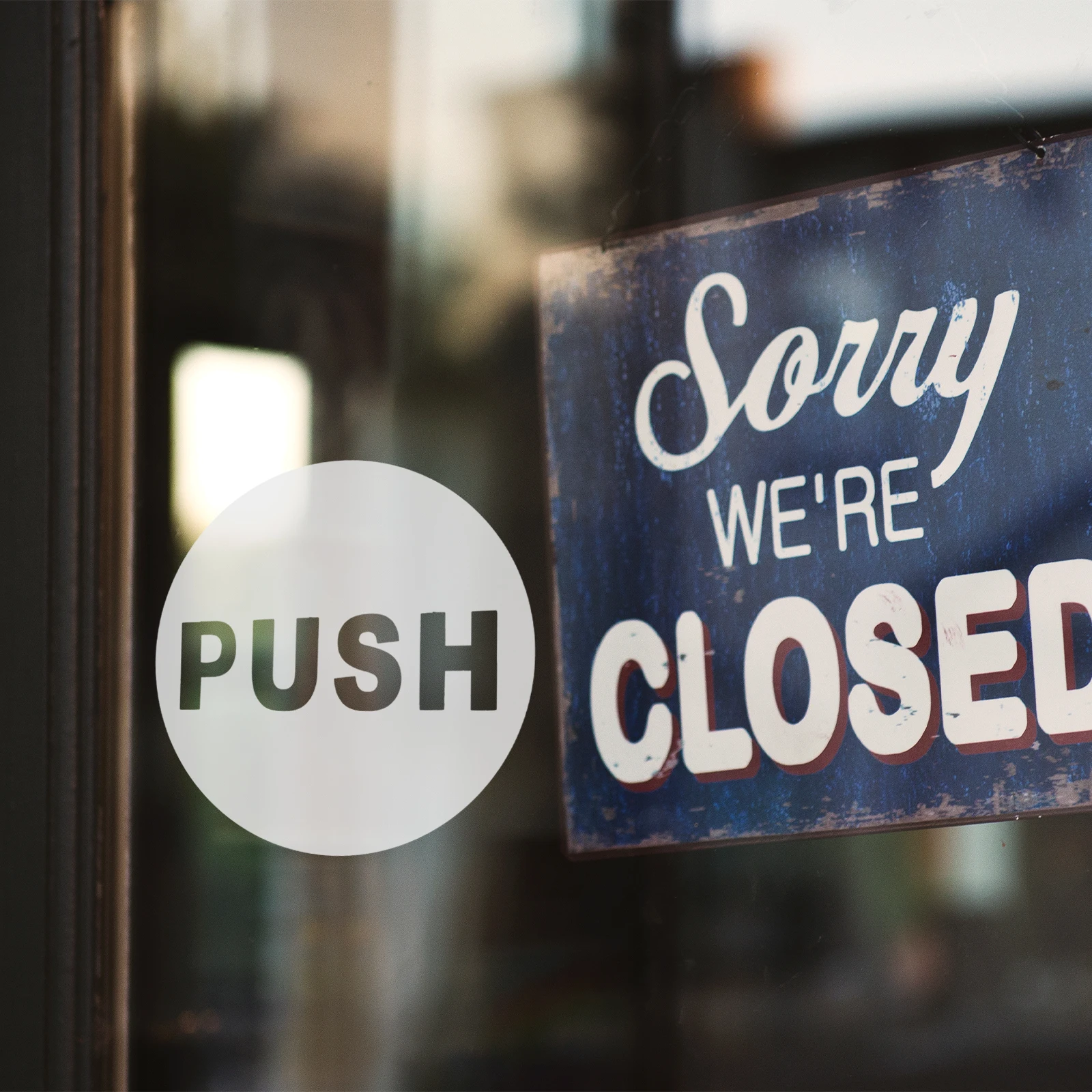 10 مجموعة ملصقات الباب الزجاجي نحت جوفاء دفع سحب علامات الباب للمنزل مكتب مخزن مستودع تسميات الزخرفية قابلة لإعادة الاستخدام