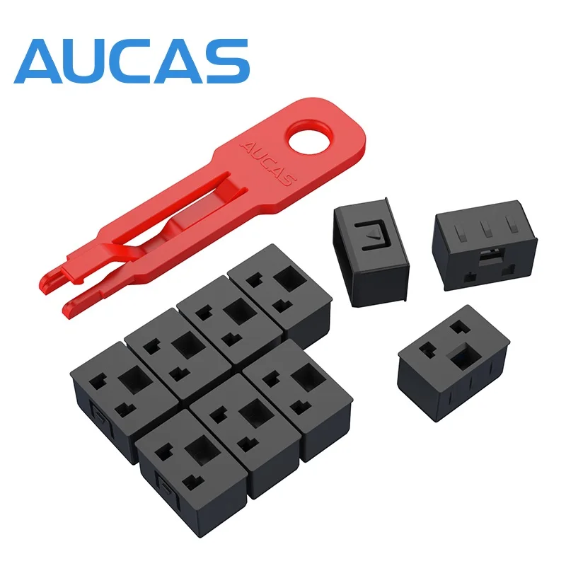 Aucas 10 Pcs 100 Pieces Rj45 SFP Ports Data ProtectIve Locks With Key For Switch Device 100 GE Ports Data Port  Lock