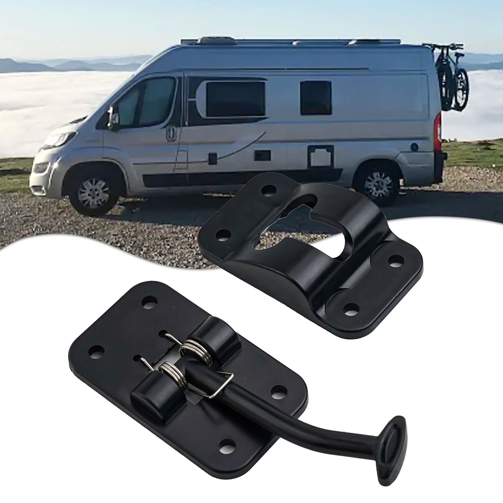 Left Door Latch Holder Catch Door Fixing Buckle RV T Style Door Latch Holder Catch For Trailer Camper Motor Home Left Hand Door