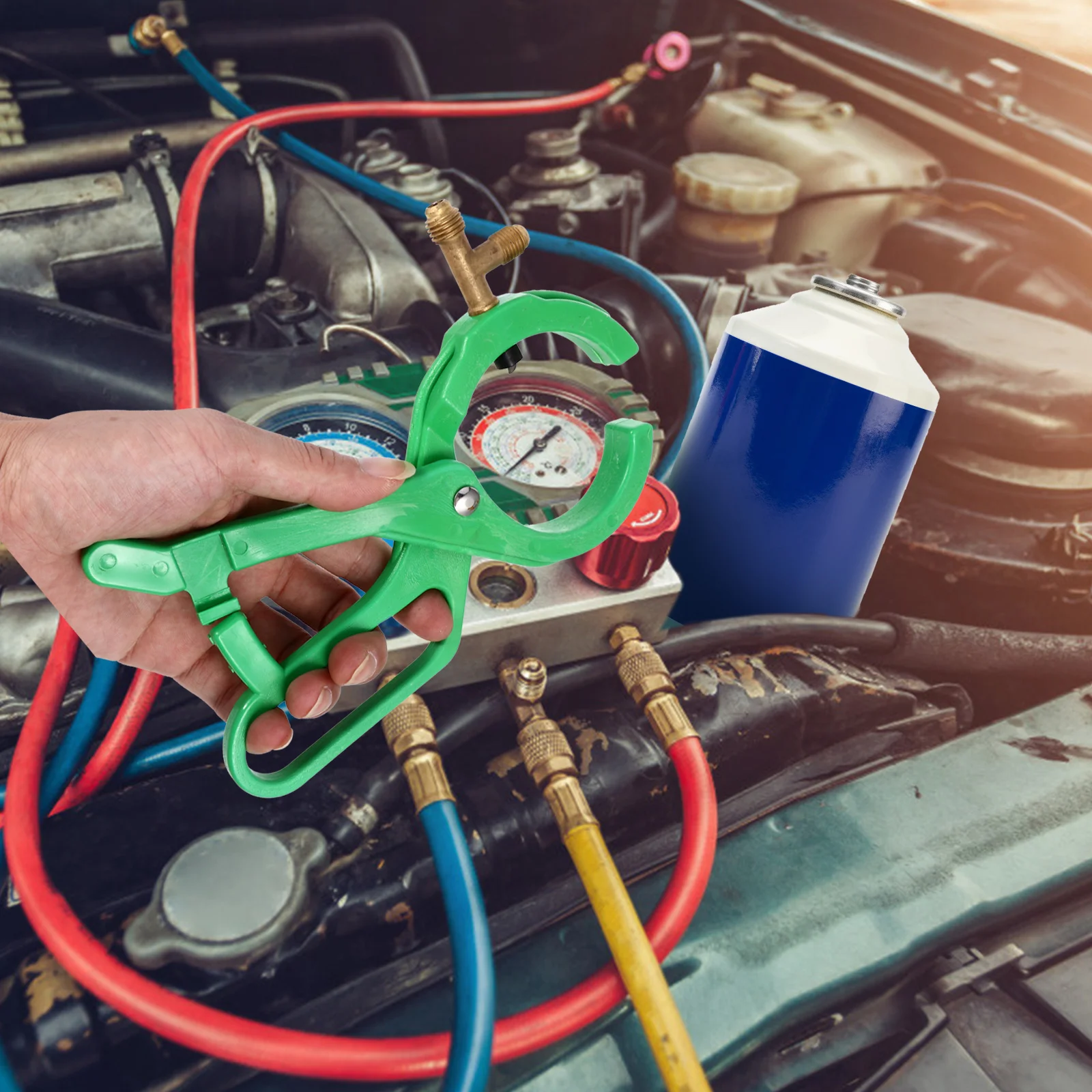 

Side Bottle Opener Can Tap Refrigerant Dispense Tap for Automotive Air Conditioning Oil Charge Manifold System