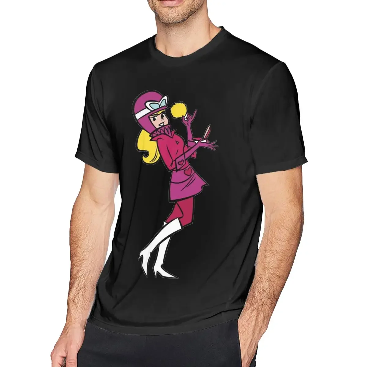 Penelope Glamour maglietta da uomo Wacky Races 1968 Anime TV Series magliette Vintage manica corta O collo T-Shirt 100% cotone grafico