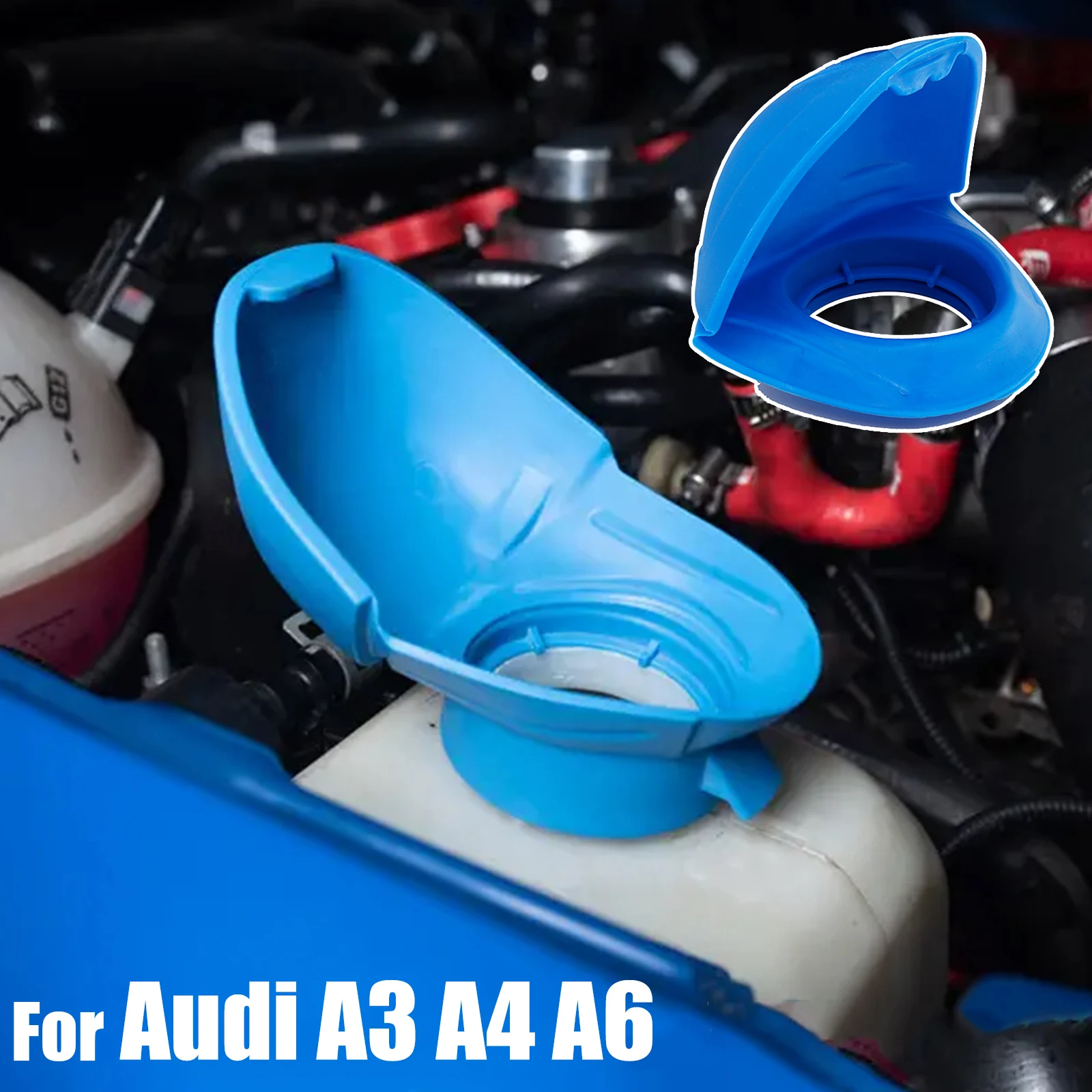 

For Audi A3 A4 A6 Q3 Q5 Q7 Quattro Wiper Washer Fluid Reservoir Filler Lid Windshield Funnel Tank Bottle Cap Cover S4 S5 S6 RS4