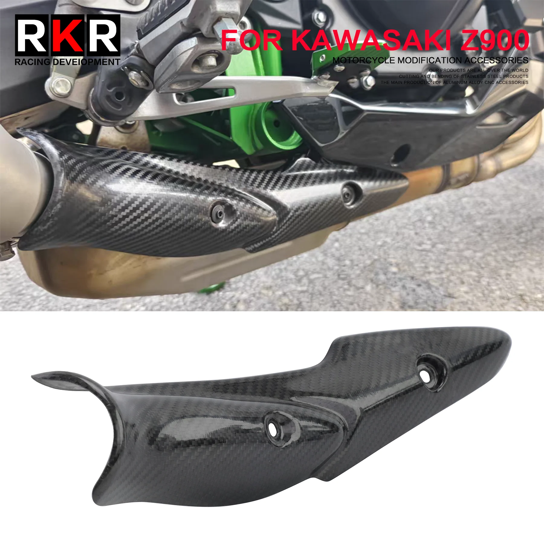 for KAWASAKI Z900 Z900E Z 900 Motorcycle Exhaust System Mid Link Pipe Carbon Fiber Heat Shield Cover Guard Anti-Scalding Shell