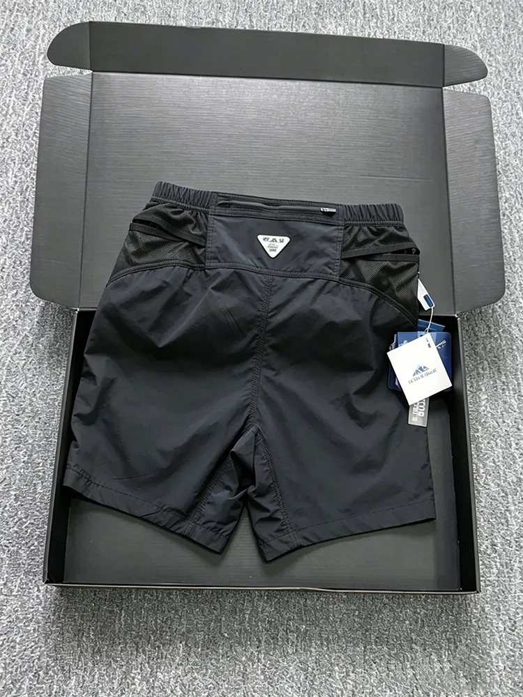 Quick Dry Outdoor Fitness Men's Shorts Breathable Mesh Lightweight Summer Sports Hiking Five-Quarter Length Casual Pants