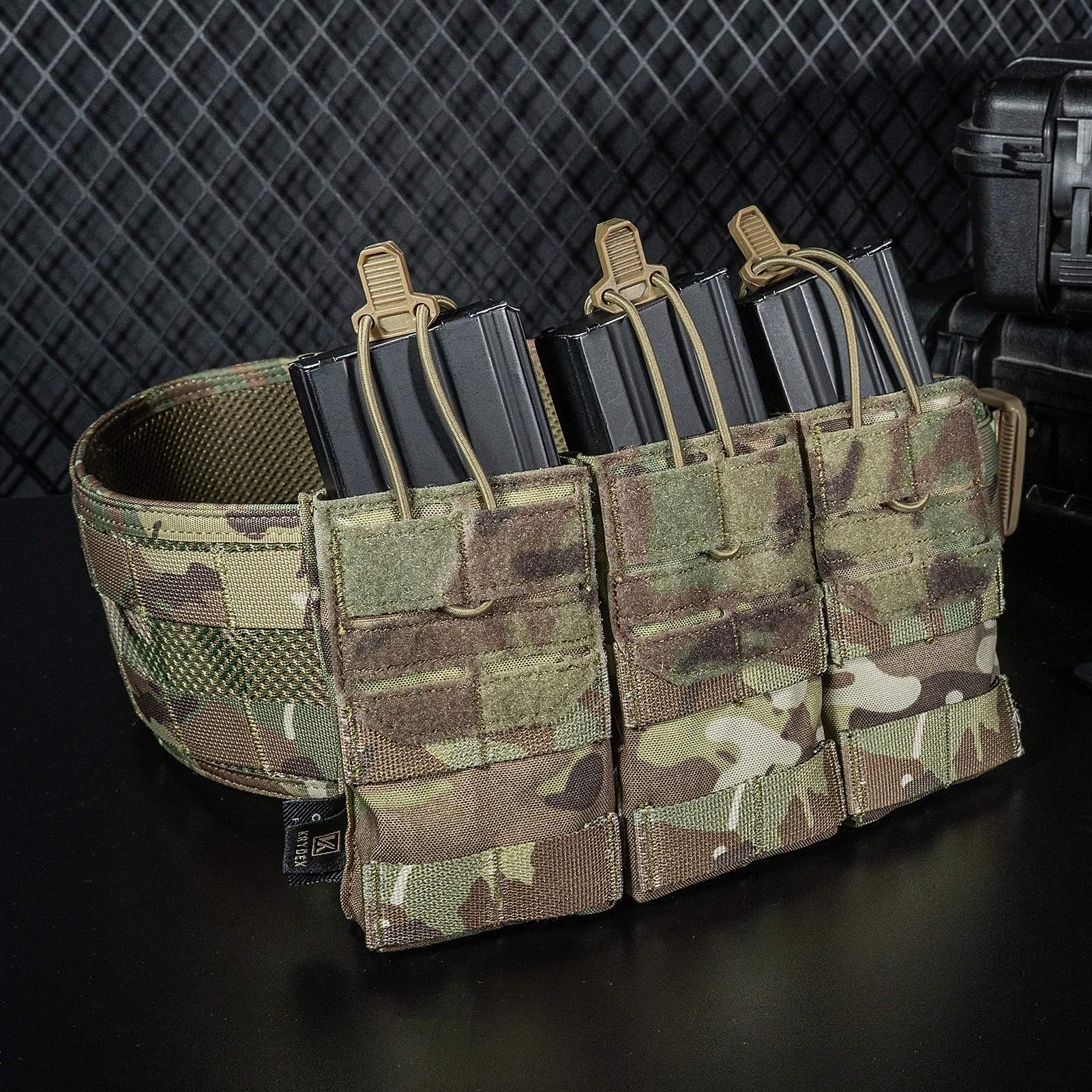 KRYDEX Taktische MOLLE Dreifach-Magazintasche Offene Oberseite 556mm Magazintasche für M4 M16 AR15 Jagd- und Airsoft-Zubehör – Detail 8