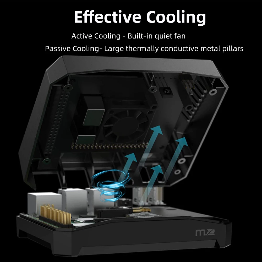 Argon One V2 Case for Raspberry Pi 4 Model B Aluminum Metal Shell with Power Switch Cooling Fan Heat Sinks for Raspberry Pi 4