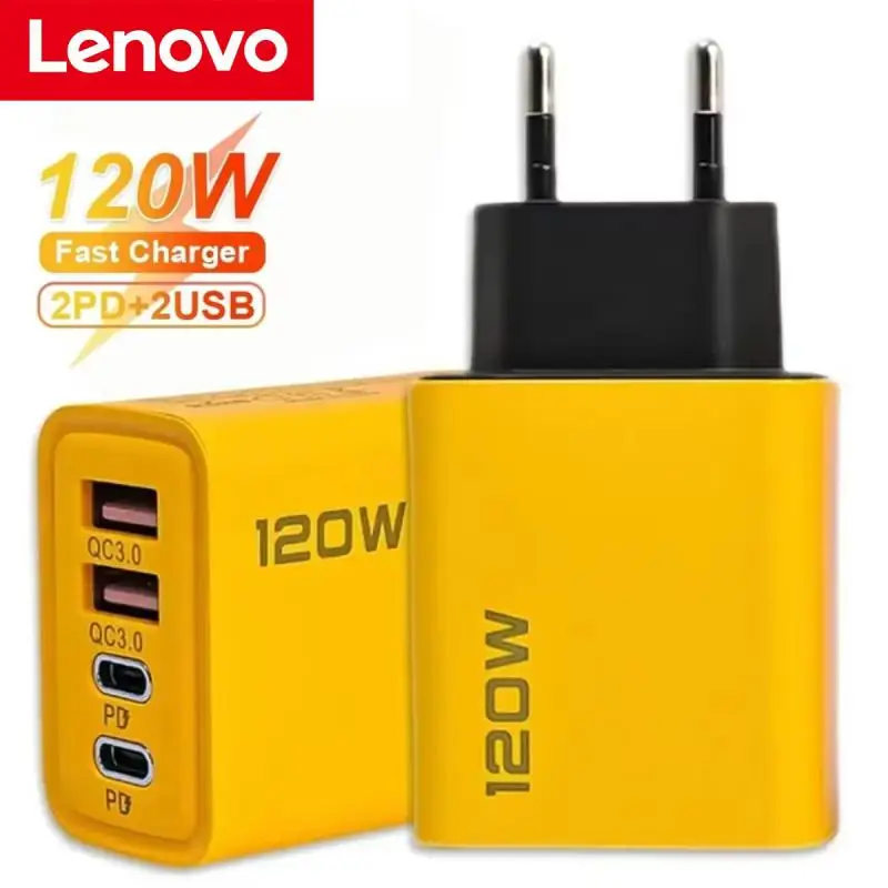 Lenovo 120W Charger Type C PD Charger Adapter Quick Charge 3.0 Power Adapter For Xiaomi Samsung Fast Charging EU/US Charger