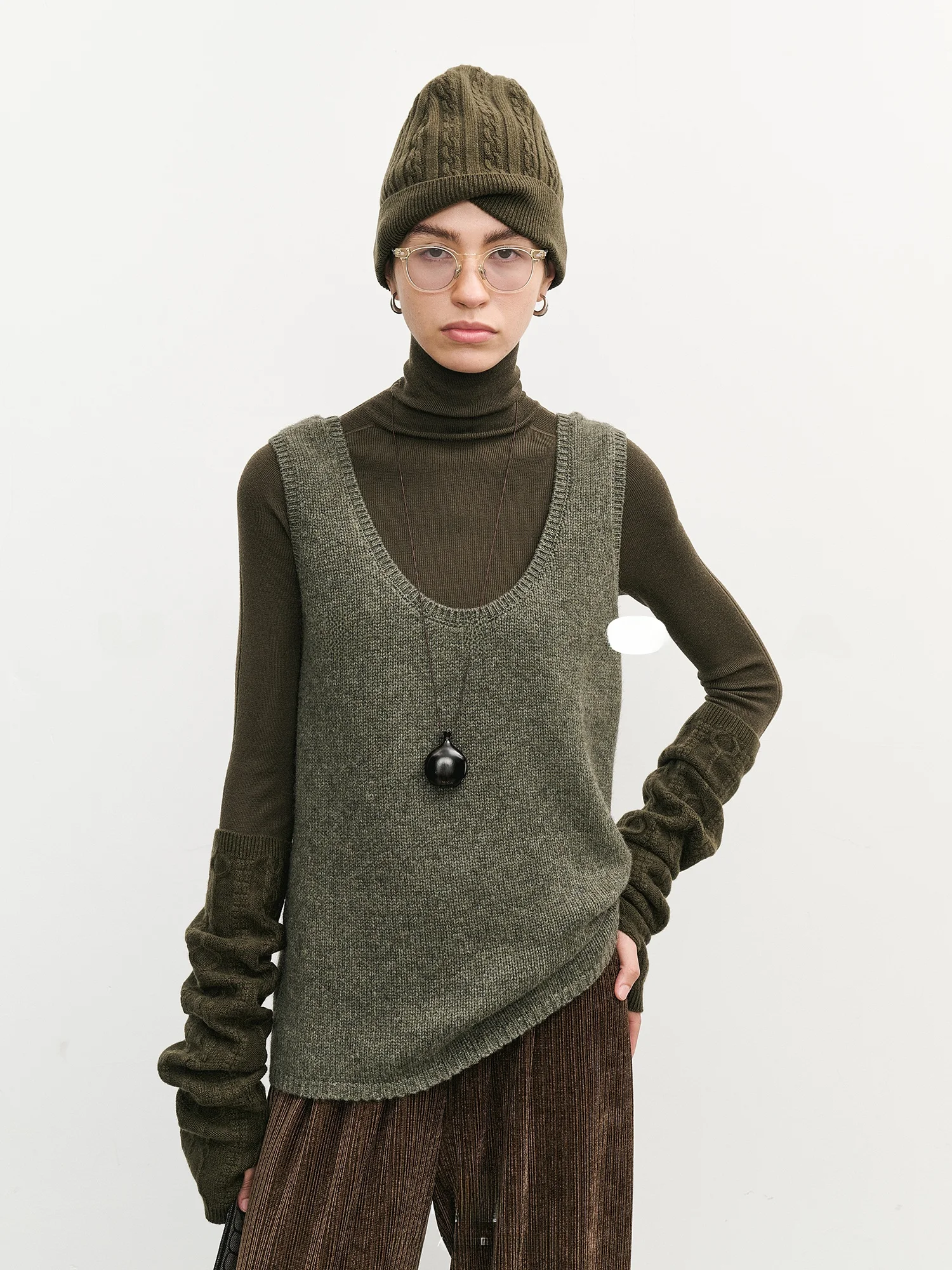 

A Spring Autumn Knitted Cardigan Faionable Wool Blend Mohair Knitted Vest for ly Women Versatile Sli Outerwear