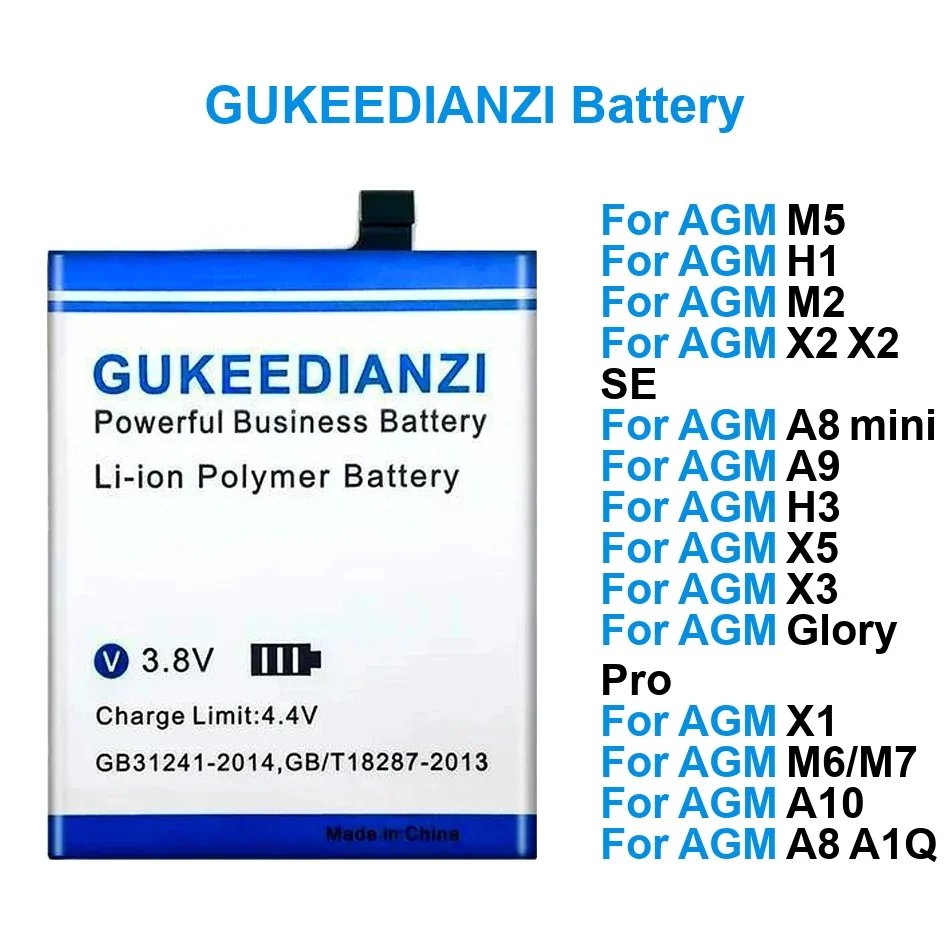 

Аккумулятор для мобильных телефонов Safe 2800-6900 мАч для AGM A10, A8, A9, Glory H1, H3, M2, M5, M6, M7, X1, X2, X3, X5, Mini Pro