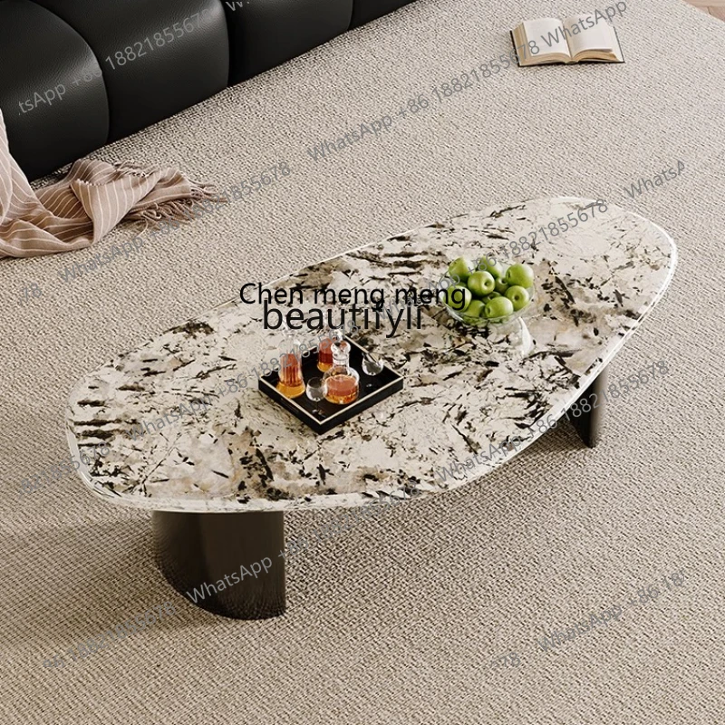 X Light luxury living room, luxury stone coffee table home designer creative irregular special-shaped   coffee table
