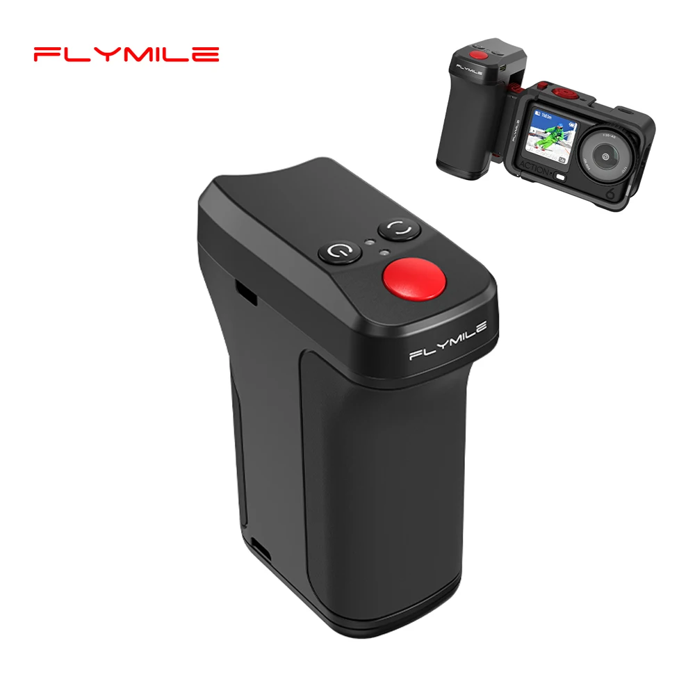 Flymile Kameragriff mit Bluetooth-Auslöseknopf für DJI Action 6/Action 5 Pro/Insta360 Ace Pro Fotografie-Zubehör