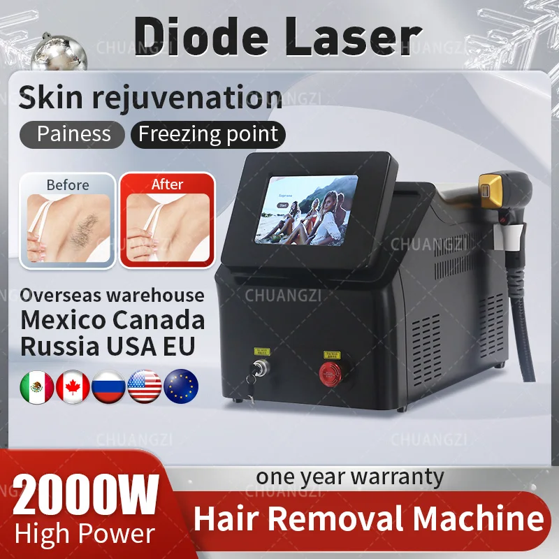 

Best Beauty Salon Diode Laser Permanent Hair Removal Machine 3 Waves 755 808 1064nm Diode Laser Hair Removal