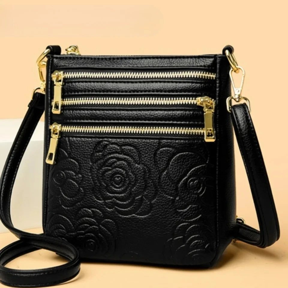 

Messenger Bags Three Zippers Design Crossbody Bags for Women Soft Leather Handbags High Quality Shoulder Bag Bolsa Women Sac