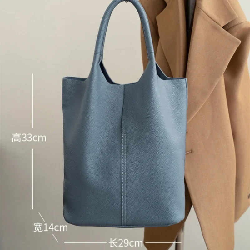 

Fashion Bucket Bag Ladies Luxury Woman Tote bag Genuine Cow Leather Shoulder bags Ladies Handbags Big Shopper Bags