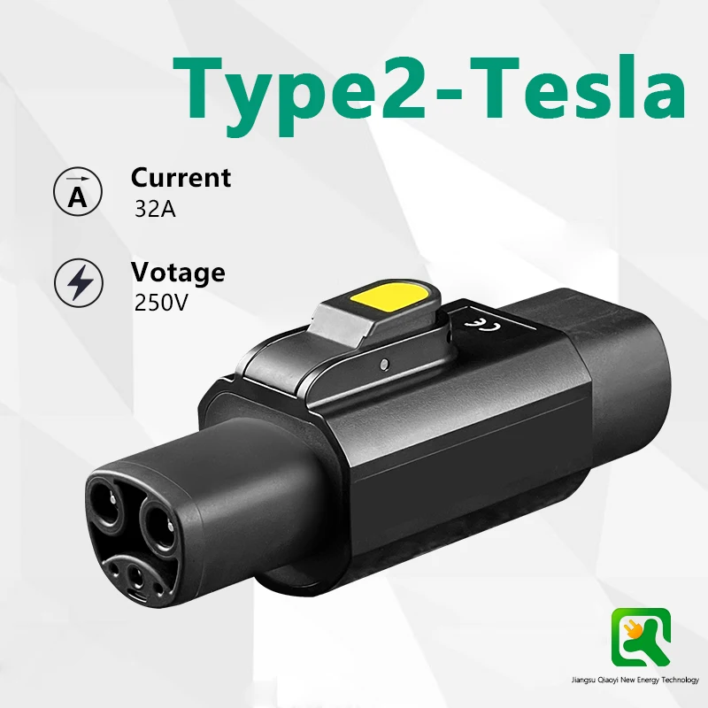 EVqiaoyi Type2 to Tesla Adapter AC 7.2KW Fit for Tesla NACS Model S/X/3 Compatible for Type2 EV Charger