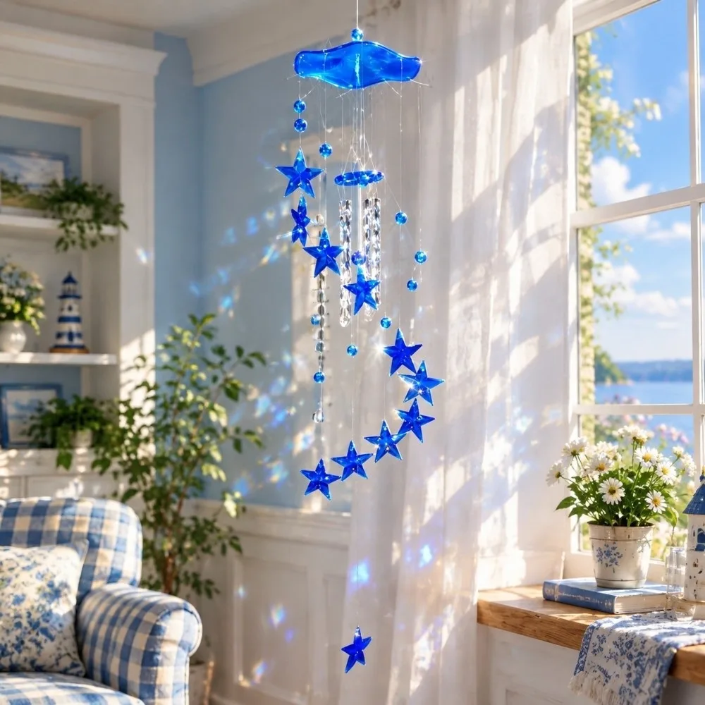 Dolphin Butterfly Wind Chime Star Wonderful Sound Garden Wind Chimes Acrylic Metal Tubes Flower Hanging Decor Christmas