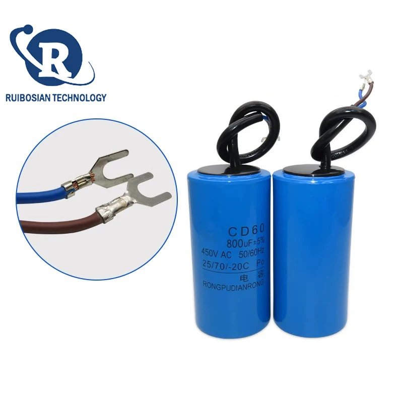 CD60 450V capacitor de partida 75/100/250/300/350/500UF capacitor de partida do motor
