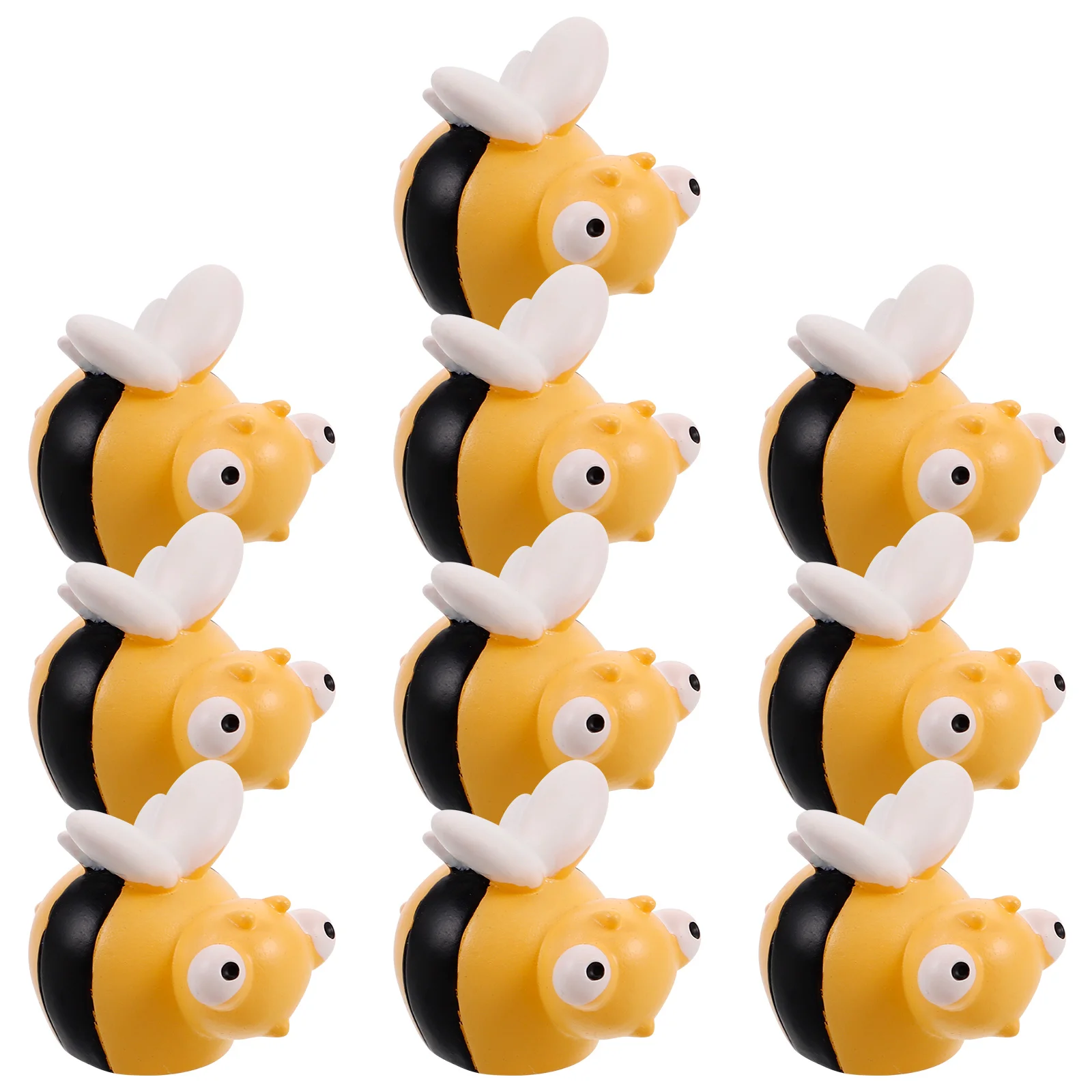 10 Pcs Bee Ornaments Bumble Bees for Crafts Mini Animals Figures Little Letter DIY Small Resin Miniatures