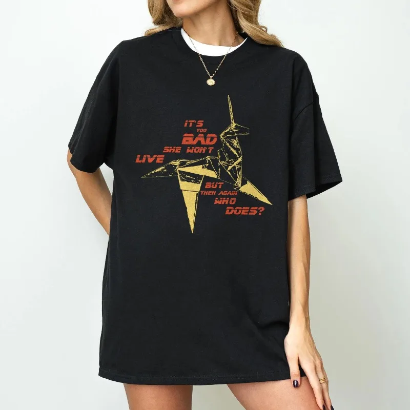 Blade Runner Unicorn Origami Pattern T-shirt - Sci Fi Cyberpunk Movie Theme T-shirt, Suitable for Men and Women in All Seasons