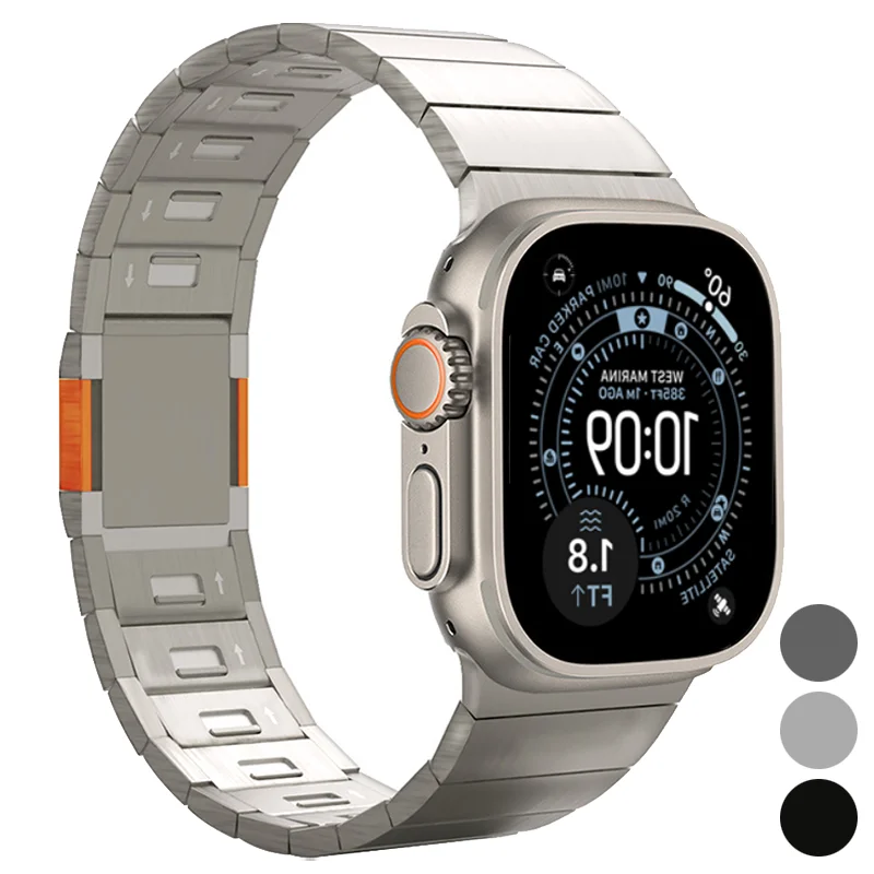 

Stainless Steel Strap for Apple Watch Ultra 3/2/1 49mm Magnetic Buckle for iWatch Series 11 10 9 8 7 6 SE 5 46MM 45MM 44MM 42MM
