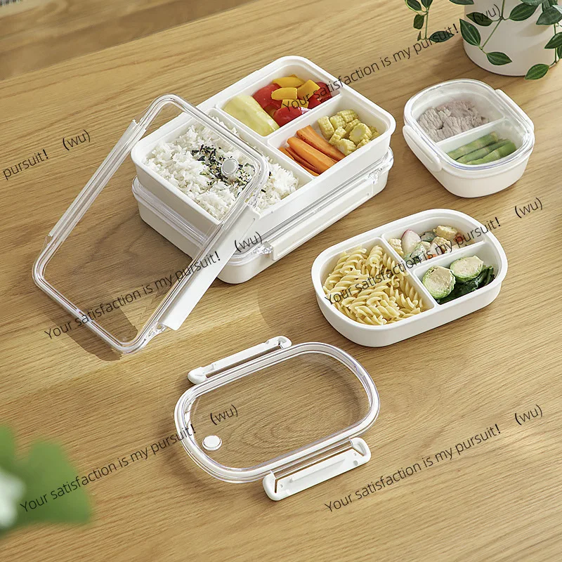 Bento box can be put into microwave oven, student lunch box, grid fresh-keeping box, sealed fruit box, office worker lunch