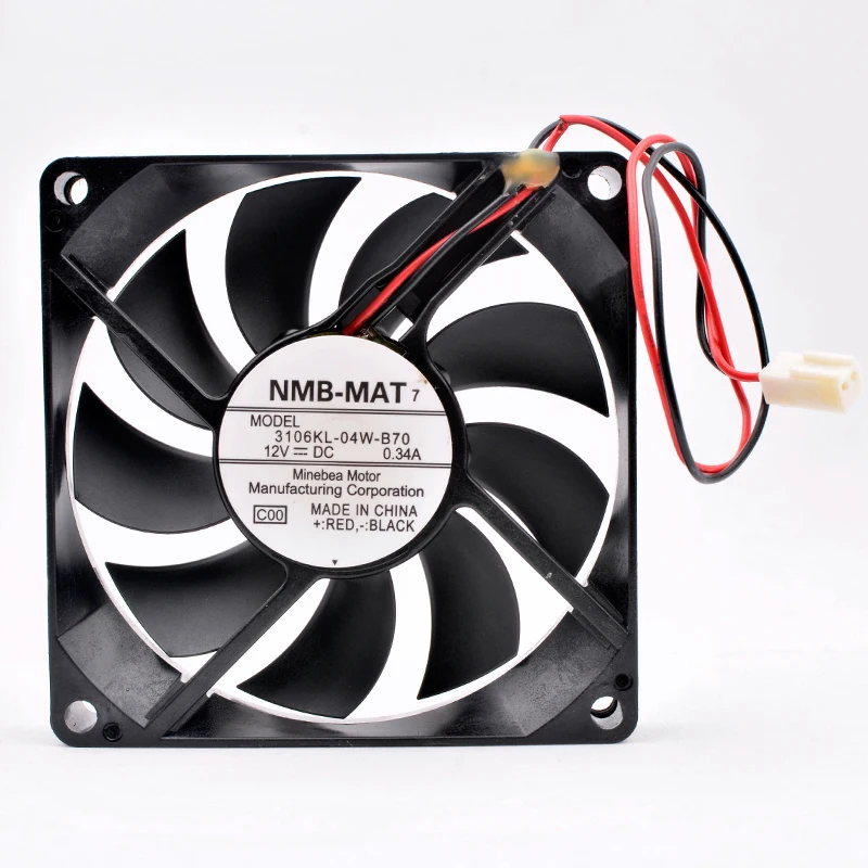 3106KL-04W-B70 8cm 80mm fan 80x80x15mm DC12V 0.34A 4200rpm 2 wires 2pin double ball bearings large air volume cooling fan