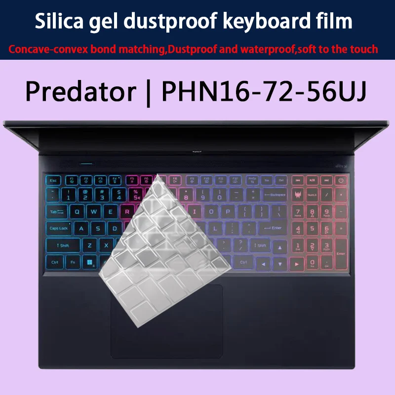 

Для Acer Predator | PHN16-72-56UJ силиконовая пленка для клавиатуры 16-дюймовая защитная пленка для экрана ноутбука HD закаленная пленка антисиняя пленка