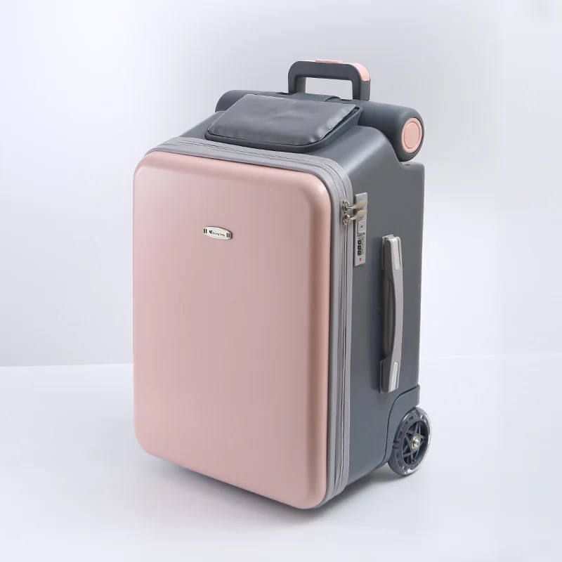 Seatable and riding trolley case for boys and girls Boarding suitcase Universal wheel baby suitcase