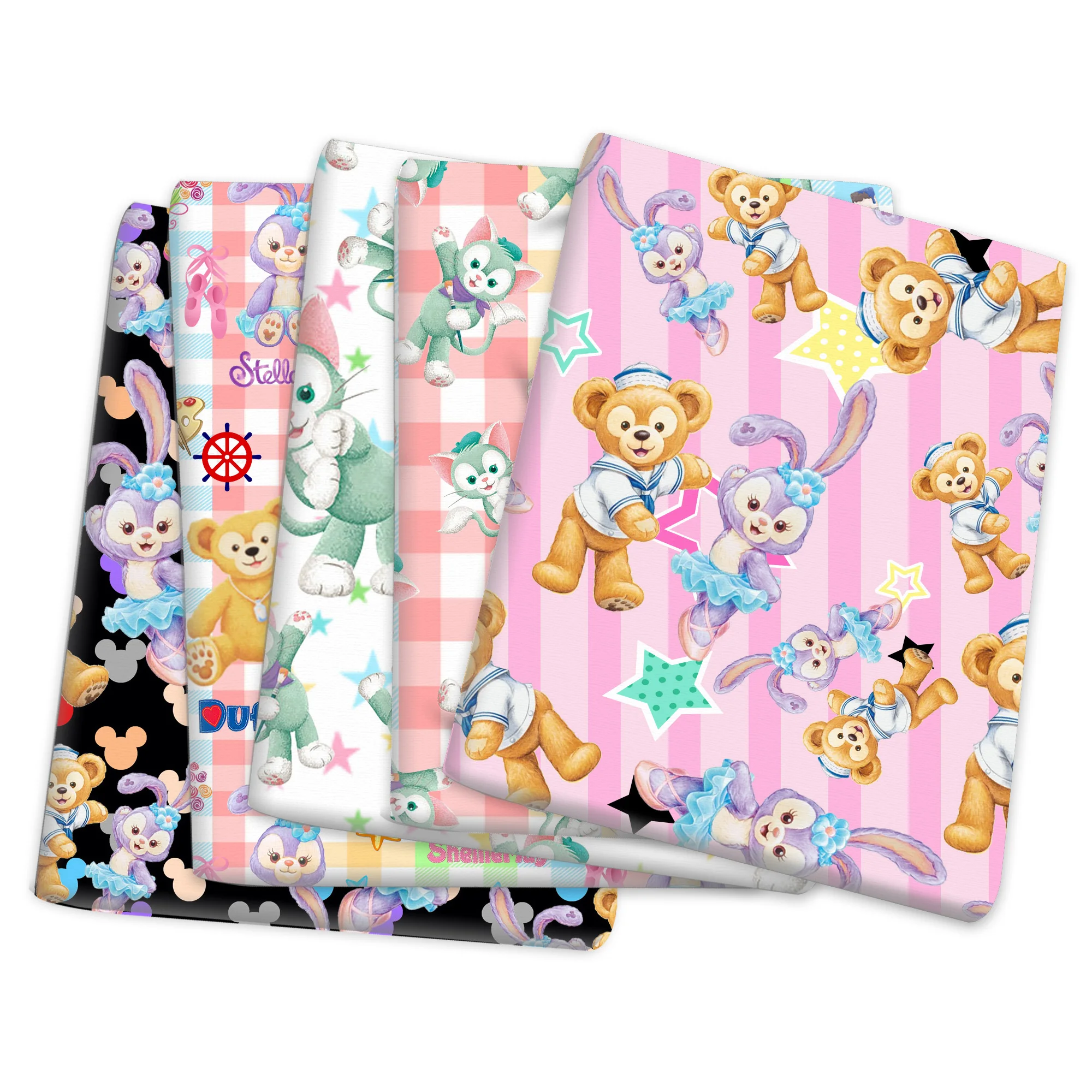 

50*145cm Disney Duffy Bear Polyester Cotton/Pure Cotton Fabric Tissue Sewing Quilting Needlework Material Curtain DIY Bag Cloth