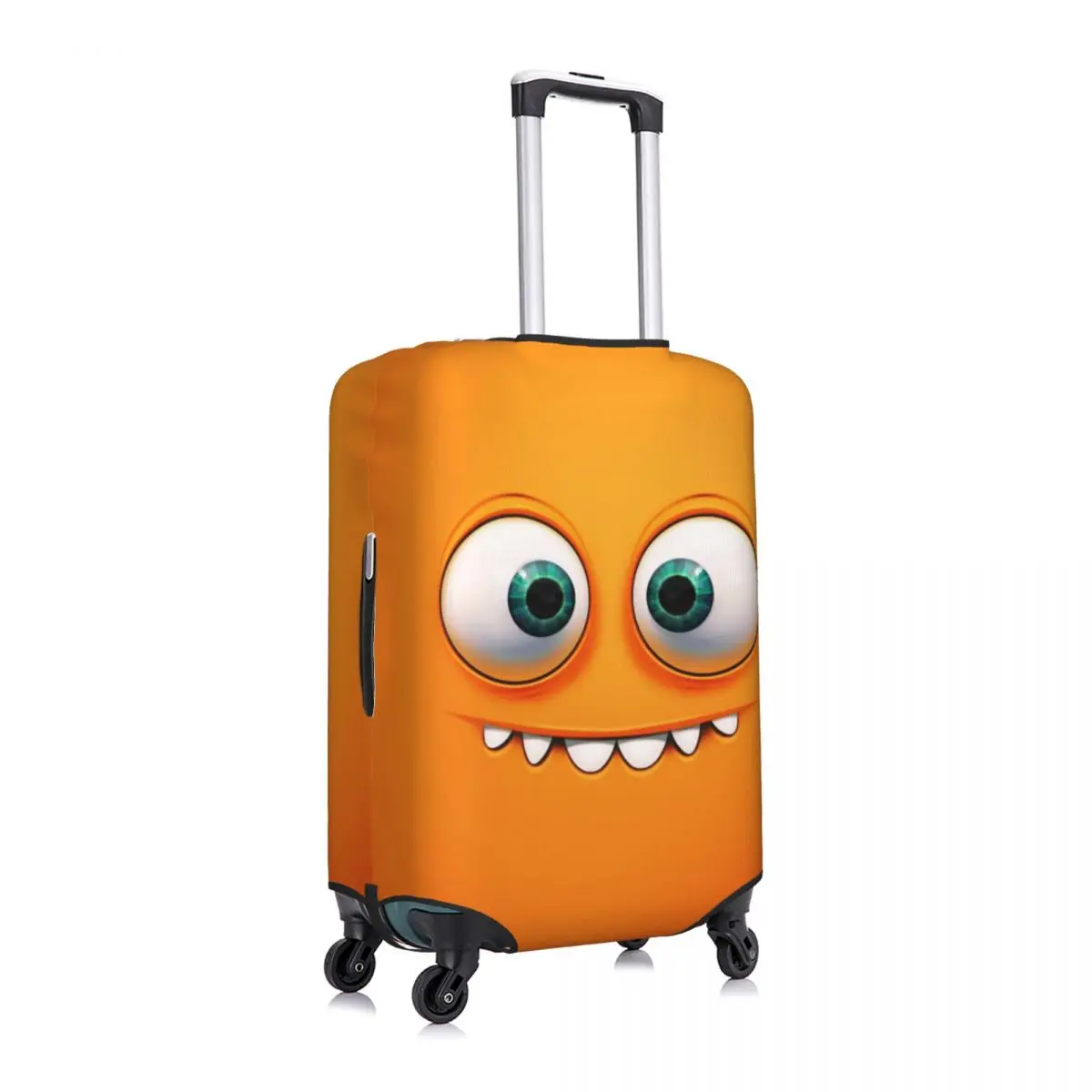 Funny Expression Suitcase Cover Orange Face Cute Cruise Trip Vacation Fun Luggage Supplies Protection